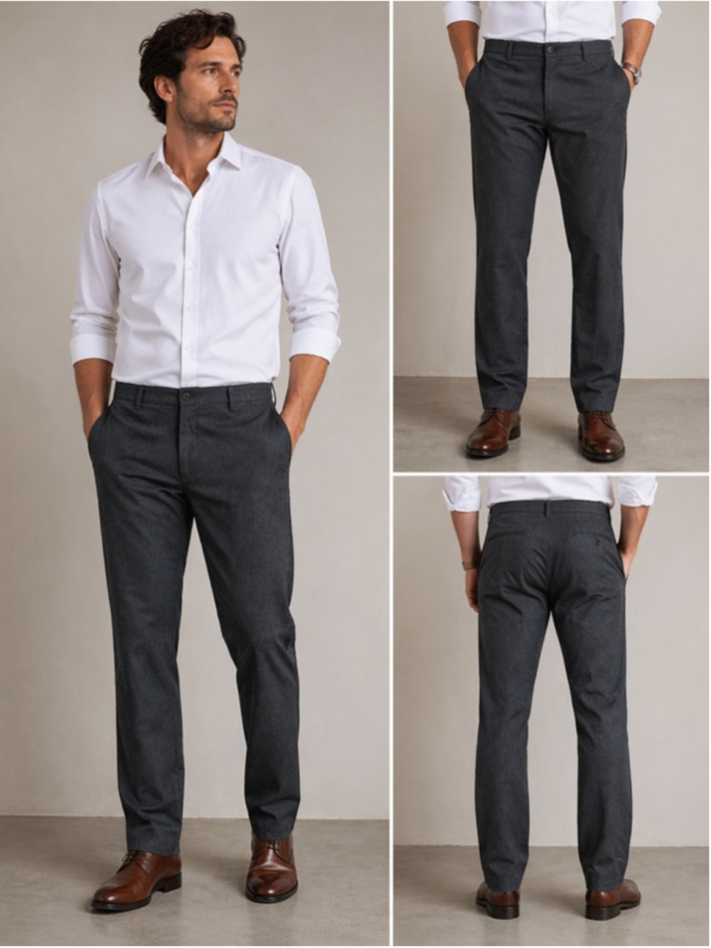 Dockers Straight Fit Dress Pants Mens 36x32 Gray Stretch Chinos Business Casual